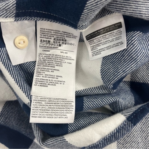 Levis Multicolor Plaid The Worker Relaxed Fit Long Sleeve Button Up Mens Sz XXL - Picture 6 of 10